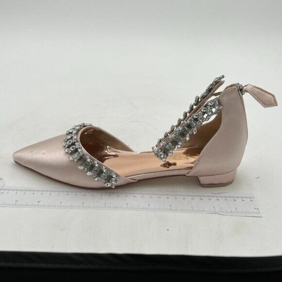 XYD Women Classic Pointed Toe D'Orsay Wedding Flat Sandals Sparkly Rhinestones A - Picture 2 of 8